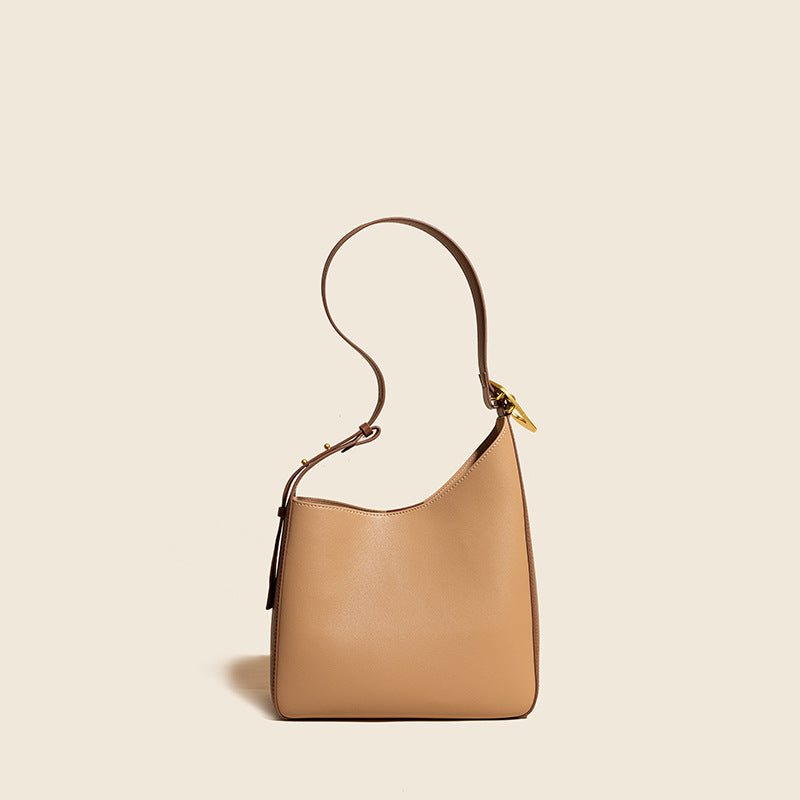 Women’s Irregular Two Tone Genuine Leather Tote Bags image 2
