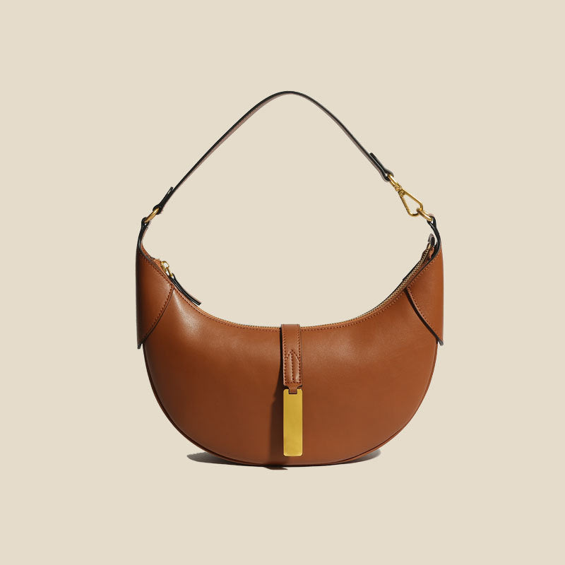Women’s Saddle Half Moon Shoulder Bags in Genuine Leather image 2