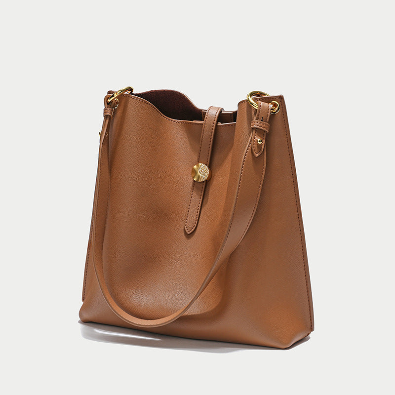 Women’s Leather Shoulder Tote Bags with Interior Pouch image 4