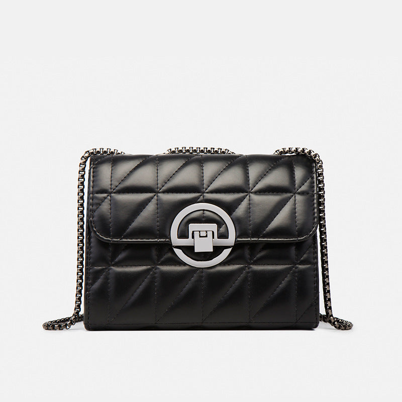 Women’s Black Quilted Crossbody Bag in Vegan Leather image