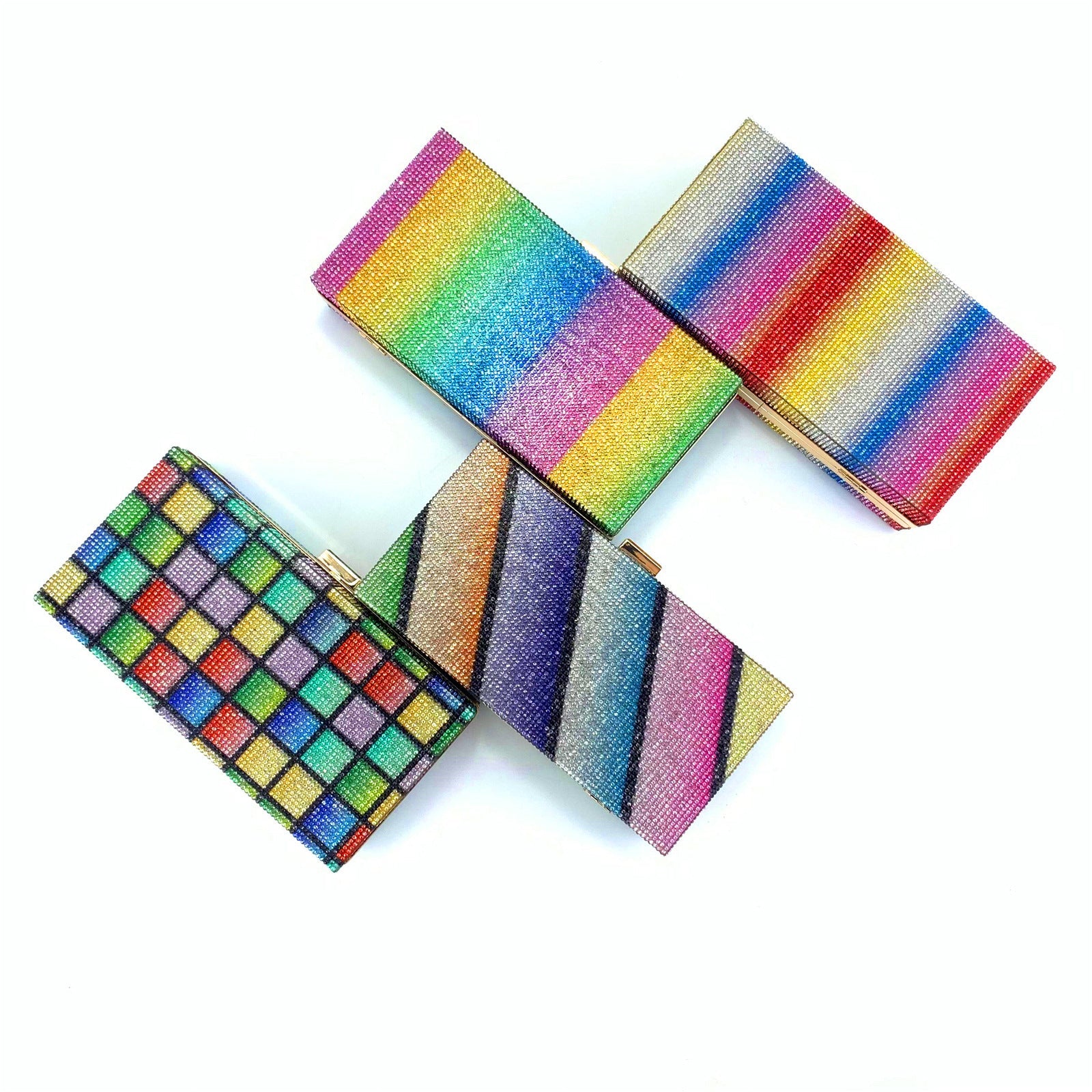 Women’s Rainbow Rhinestone Evening Clutch image 5