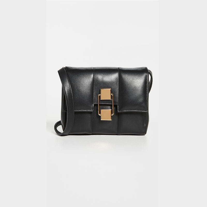 Women’s Flap Small Crossbody Bags Genuine Leather Black image