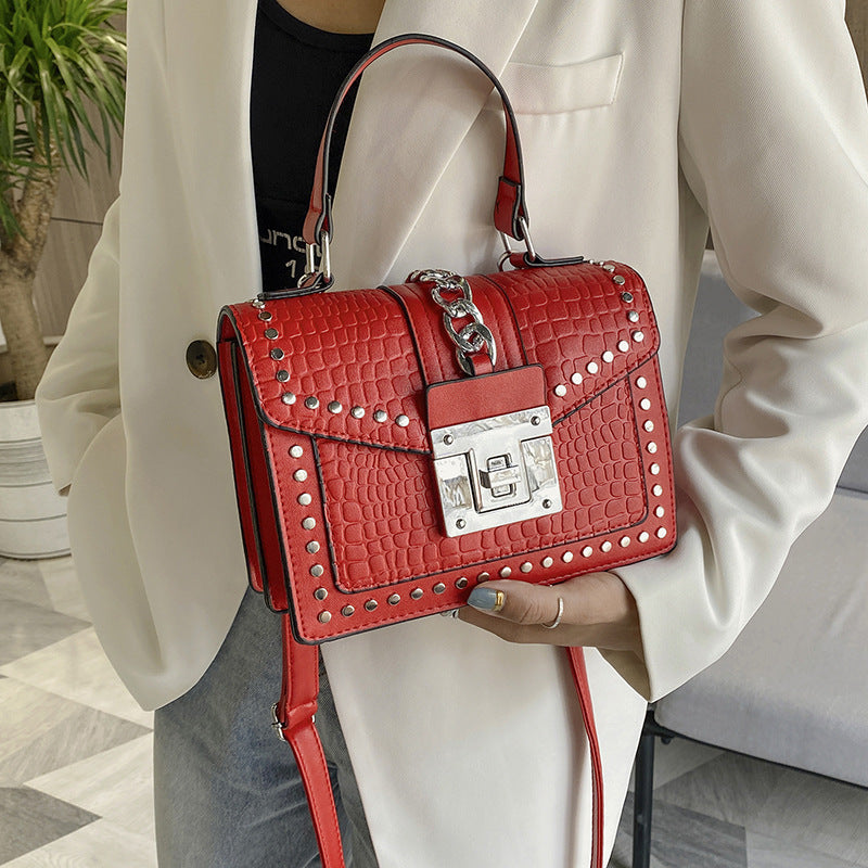 Women’s Studs Croc Embossed Messenger Bags image 8