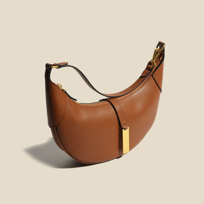 Women’s Saddle Half Moon Shoulder Bags in Genuine Leather image 3