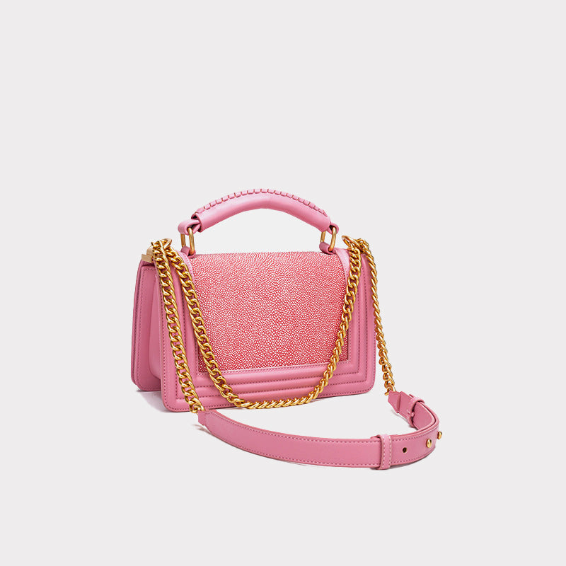 Women’s Leather Top Handle Chains Crossbody Bags image 4