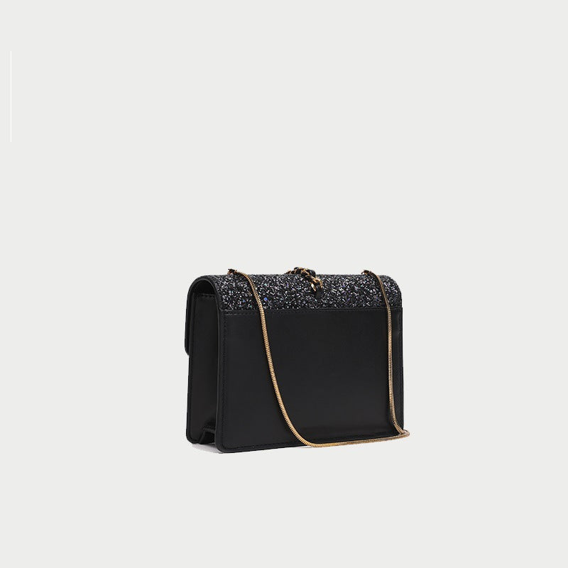 Women’s Black Glitter Envelope Crossbody Bags with Tassel image 3