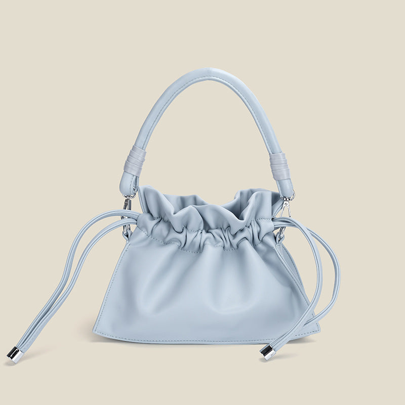 Women’s Slouchy Drawstring Bucket Bags Vegan Leather image 6