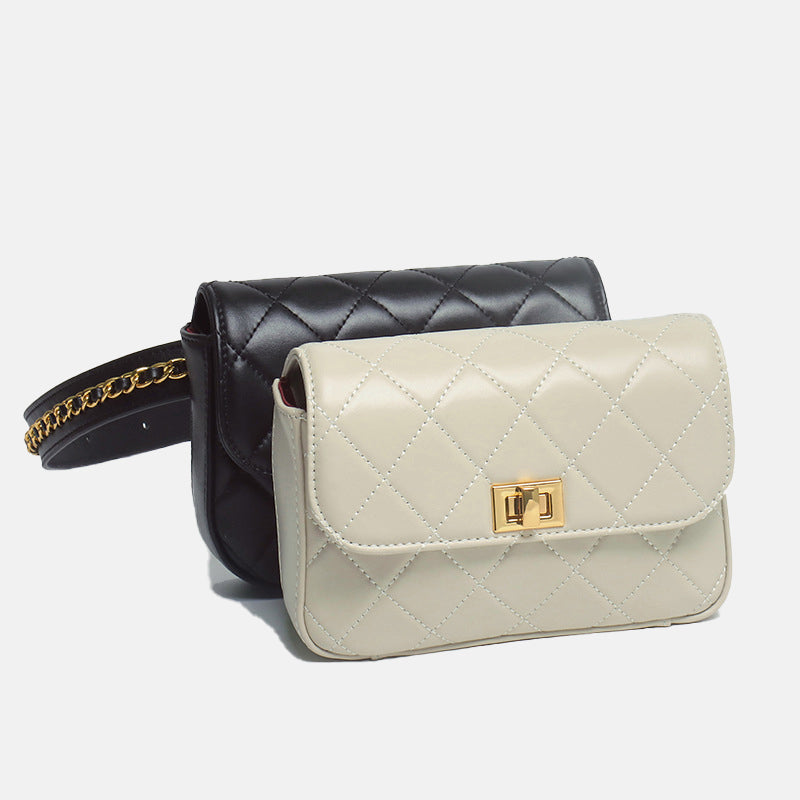 Women’s Mini Quilted Genuine Leather Flap Waist Bags image 7