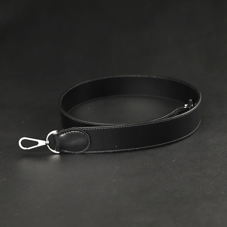 Hermès Style Black Box Calf Leather Bandoulière (38mm Wide): Compatible Shoulder Strap Replacement for Kelly Bags