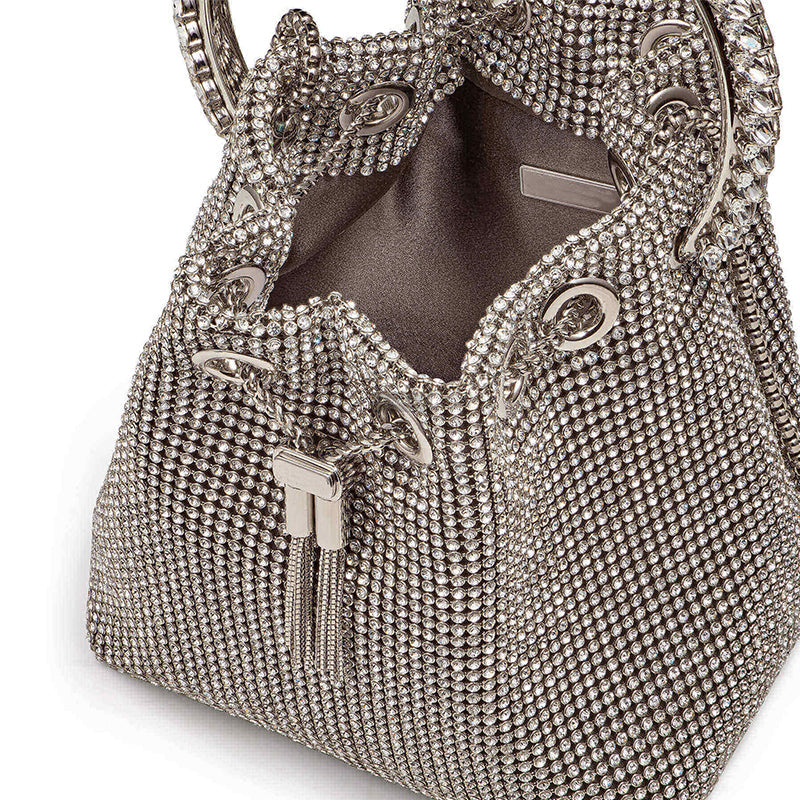 Women’s Small Rhinestone Clutch Bucket Bags image 5