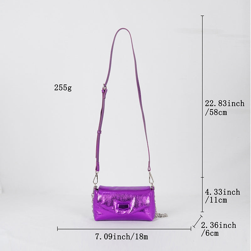 Women’s Metallic Flap Mini Shoulder Bags image 2