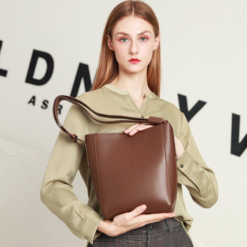 Women’s Brown Genuine Leather Tote Bags image 5