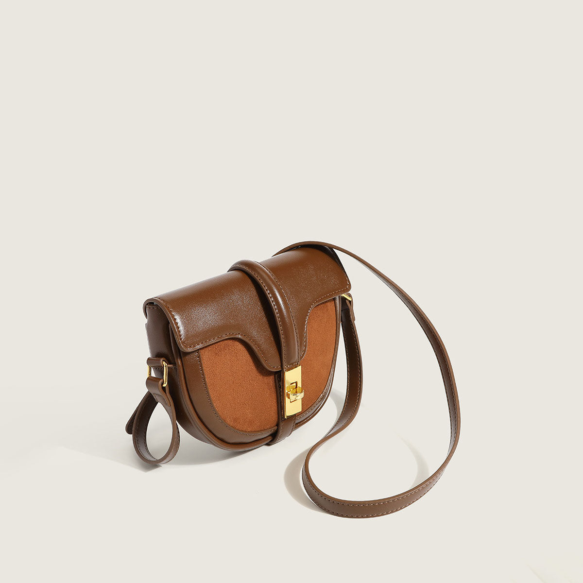 Women’s Buckle Saddle Bags in Vegan Leather image 2