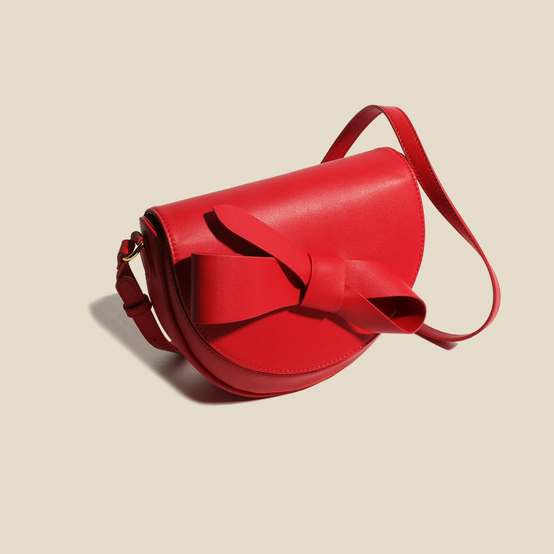 Women’s Genuine Leather Bowknot Shoulder Sanddle Bags image 4