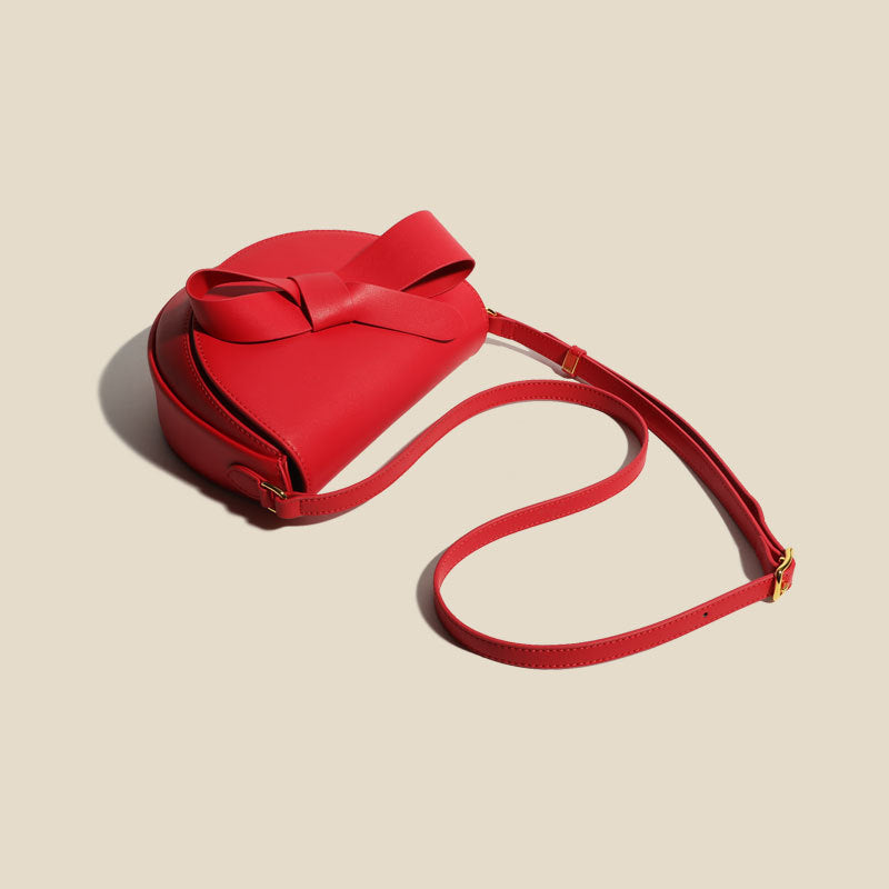 Women’s Genuine Leather Bowknot Shoulder Sanddle Bags image 6