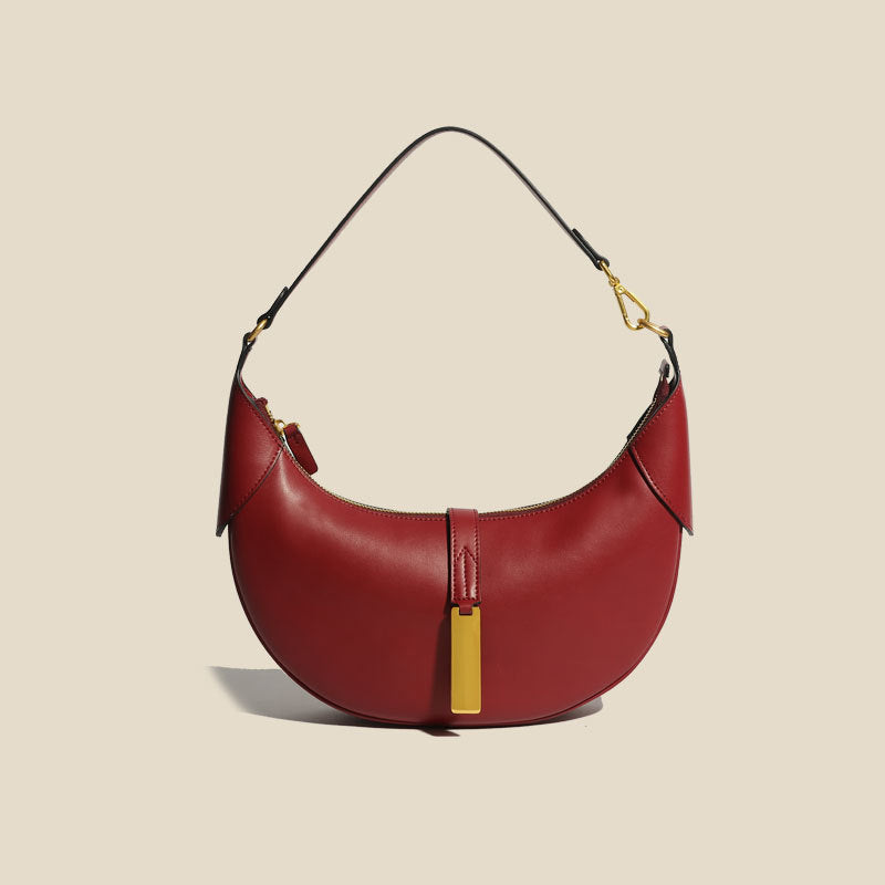 Women’s Saddle Half Moon Shoulder Bags in Genuine Leather image 5
