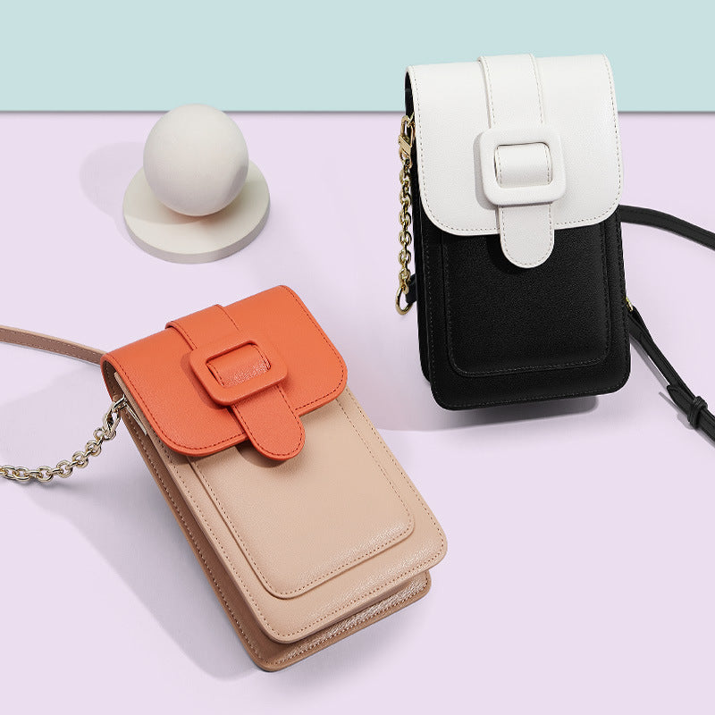 Women’s Genuine Leather Two Tone Phone Pouch image 3