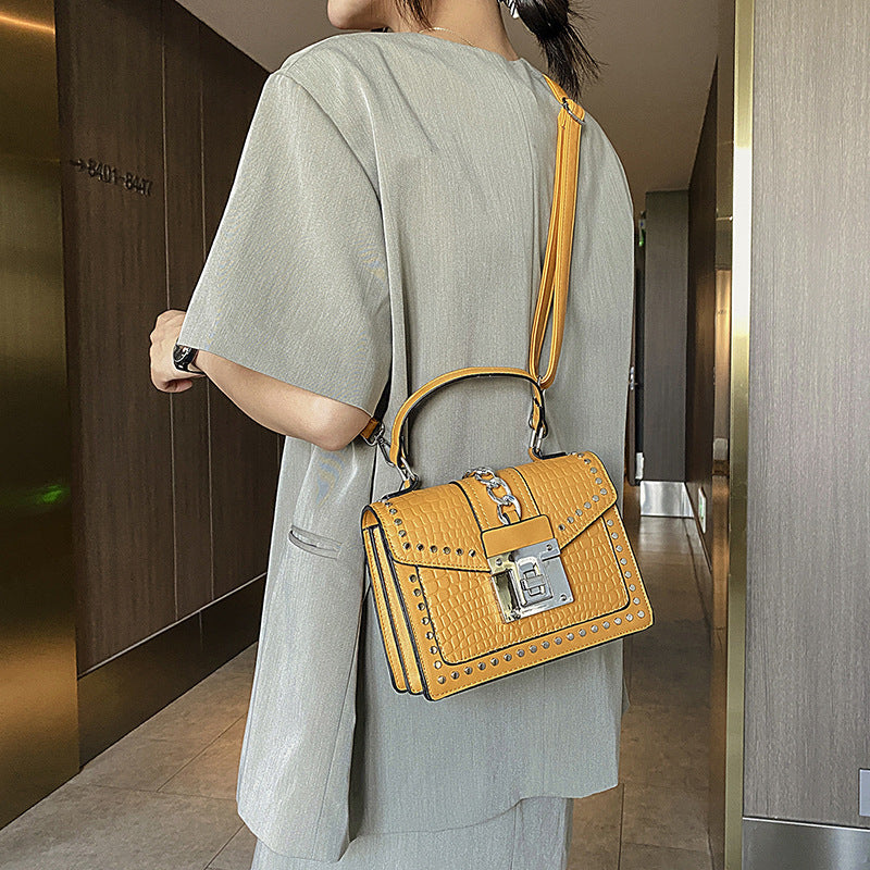 Women’s Studs Croc Embossed Messenger Bags image 6