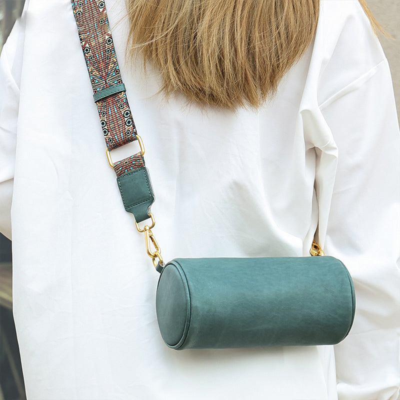 Women’s Genuine Leather Minimal Cylinder Bags image 5