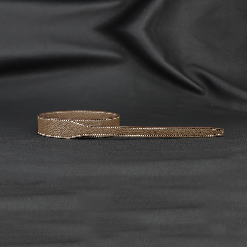 Artisanal Togo Leather Bandoulière (30mm Wide): Hand-Stitched Shoulder Strap Compatible with Hermès Halzan Bag