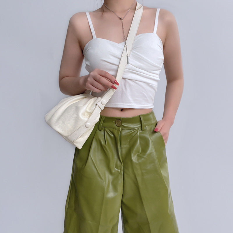 Women’s Slouchy Shoulder Clutch Bags in Genuine Leather image 4