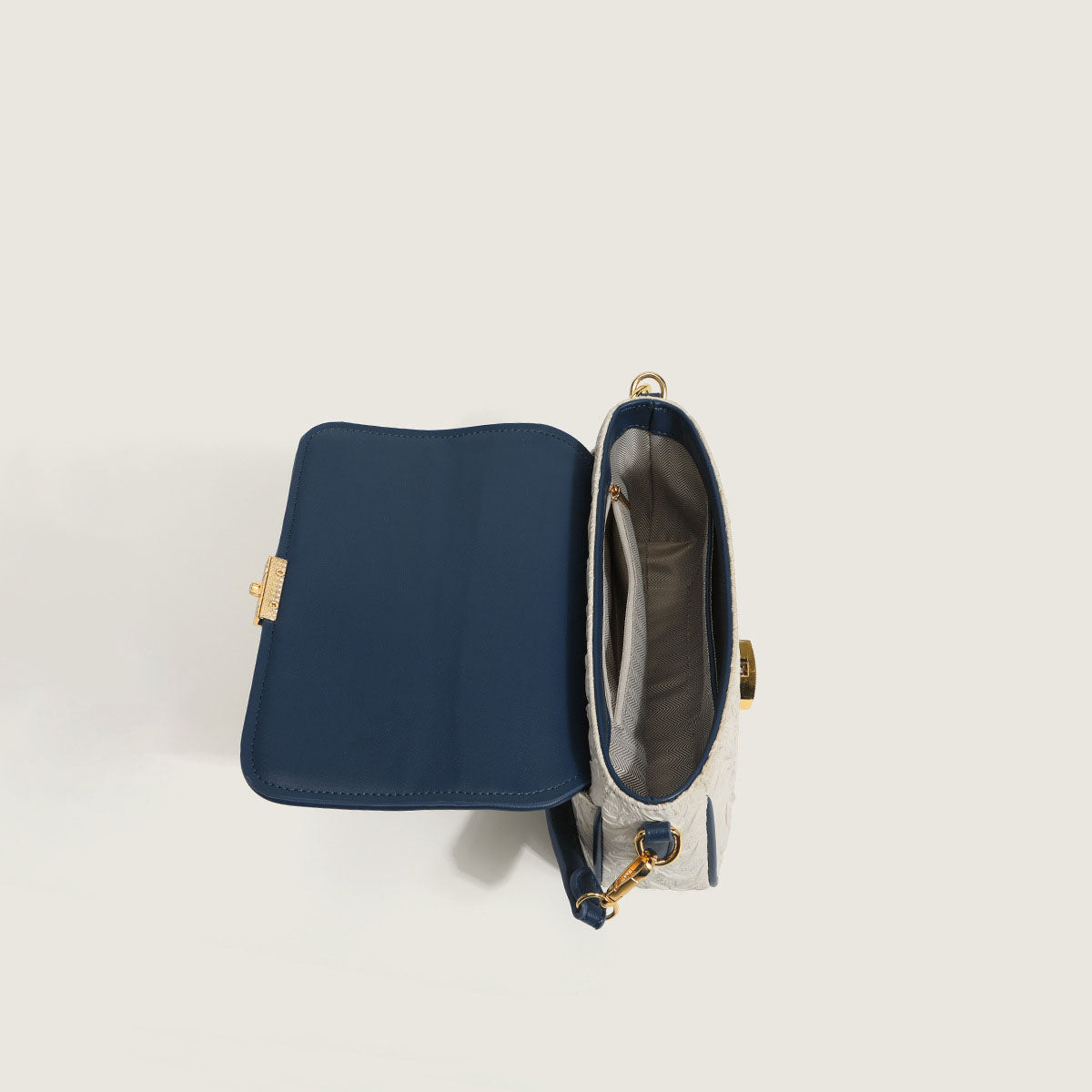 Women’s Textured Flap Vegan Baguette Bags image 6