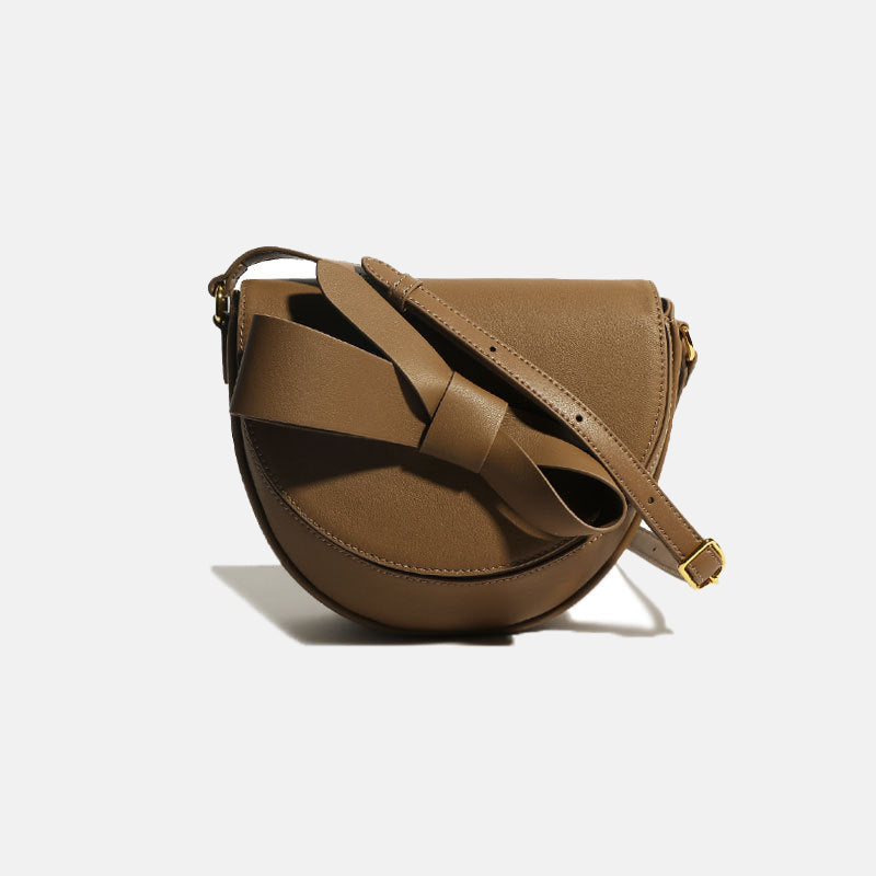 Women’s Genuine Leather Bowknot Shoulder Sanddle Bags image 7