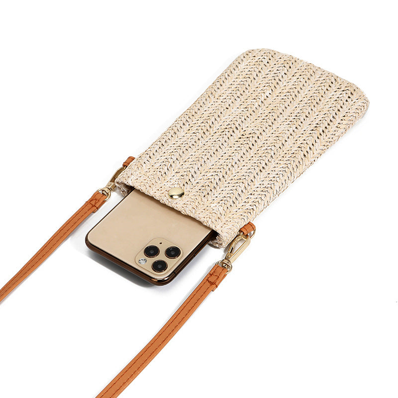 Women’s Woven Beach Phone Crossbody Bags image 4