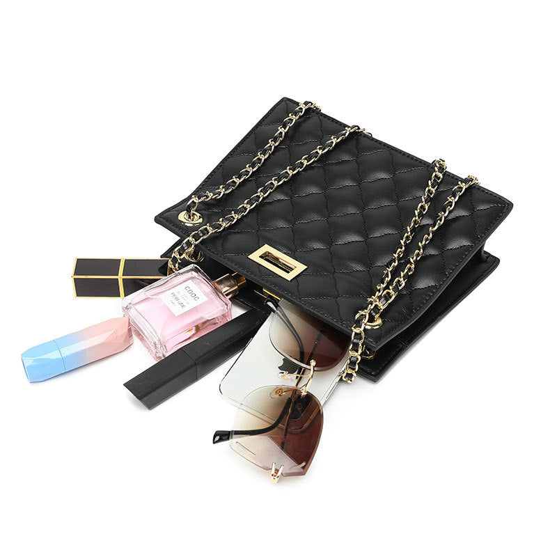 Women’s Quilted Convertible Chains Tote Bags in Vegan Leather image 7