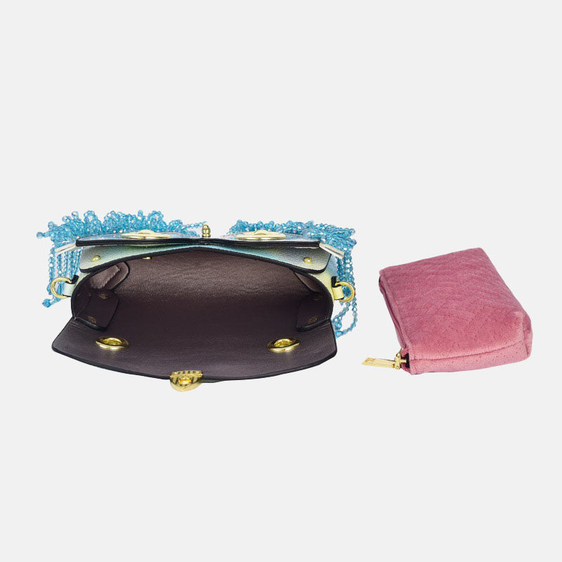 Women’s Dye Beaded Owl Evening Bags in Genuine Leather image 4