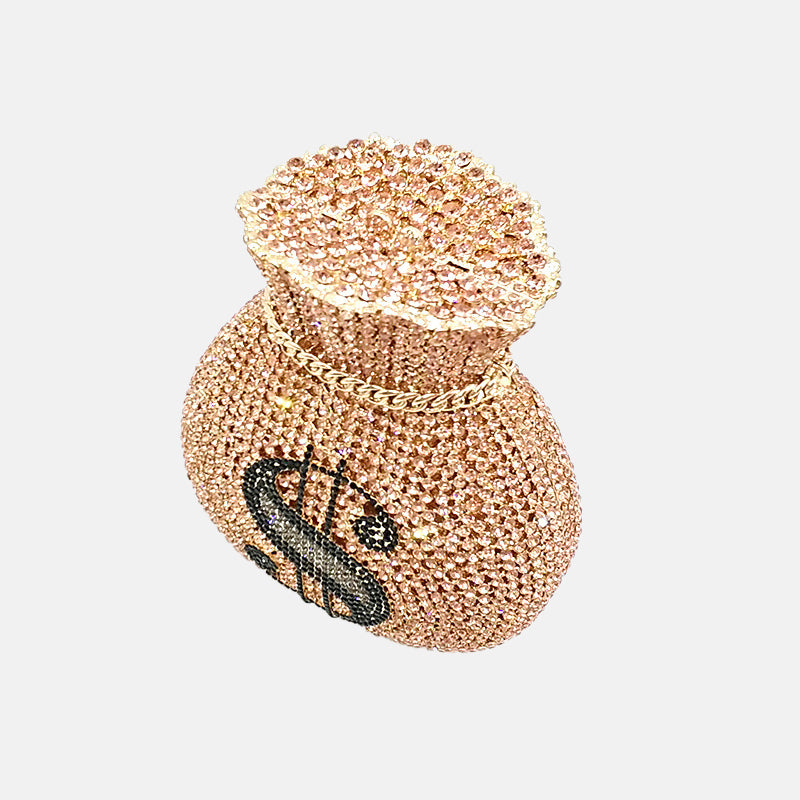 Women’s I Got That Money Rhinestones Mini Evening Clutch Bags image 4