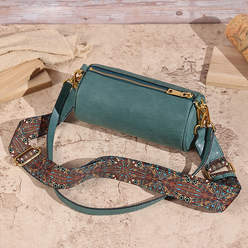 Women’s Genuine Leather Minimal Cylinder Bags image 6