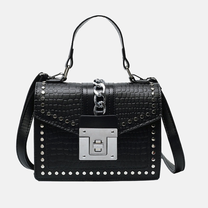 Women’s Studs Croc Embossed Messenger Bags image