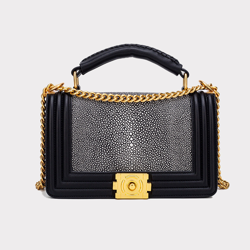 Women’s Leather Top Handle Chains Crossbody Bags image 2