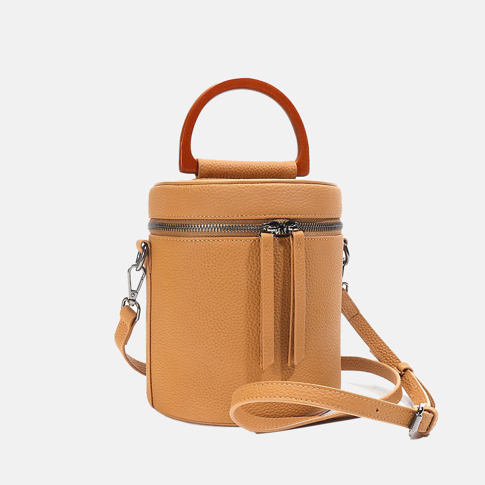 Women’s Genuine Leather Cylinder Bucket Bags image