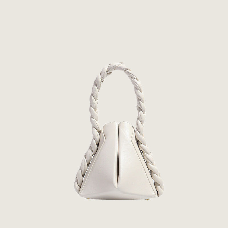 Women’s Foldable Braided Handle Bucket Bags in Genuine Leather image 7
