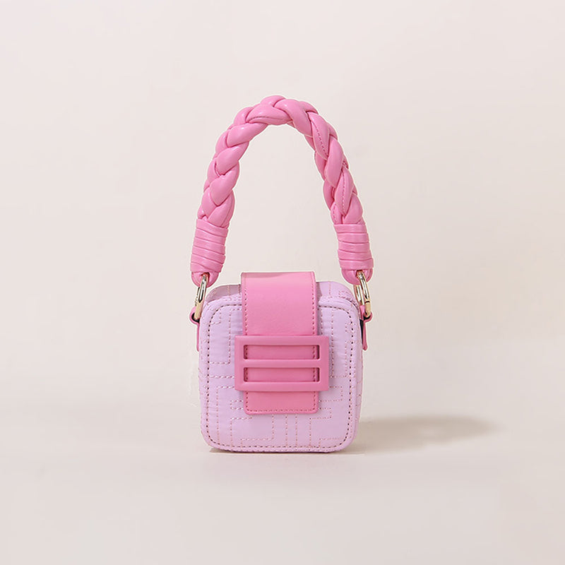 Women’s Pink Braided Top Handle Mini Handbags image