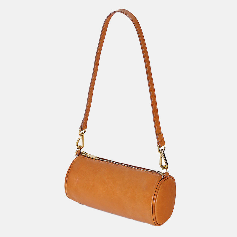 Women’s Genuine Leather Minimal Cylinder Bags image