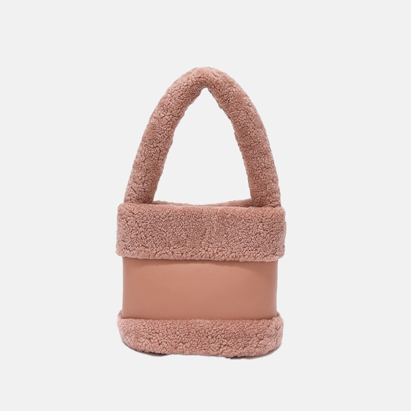 Women’s Furry Genuine Lambskin Mini Bucket Bags image 3