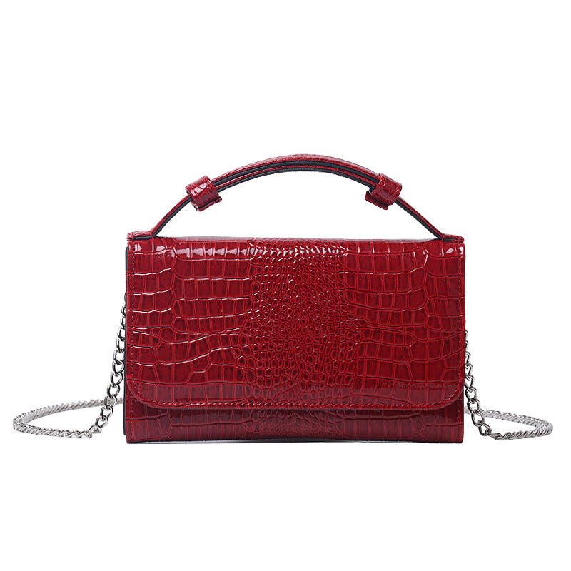 Women’s Lizard Print Mini Chain Bags Genuine Leather image 6