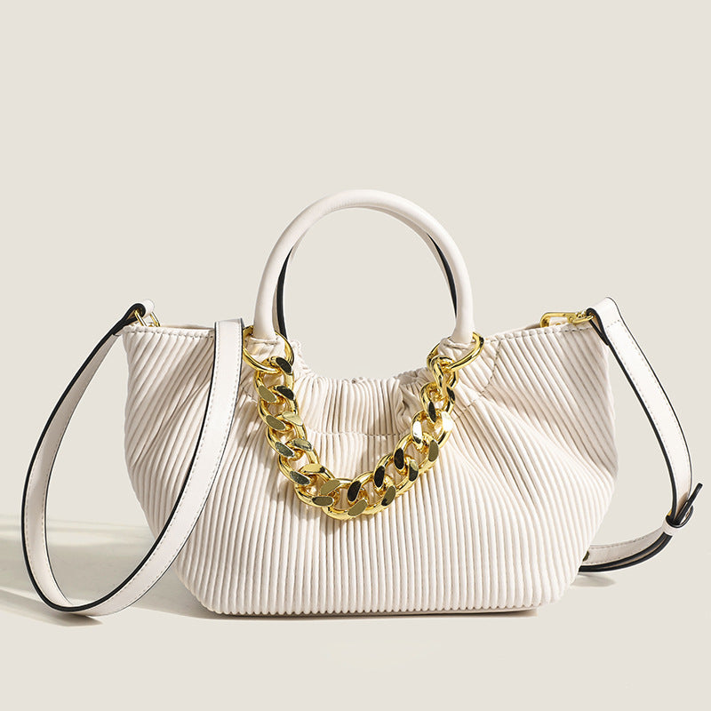 Women’s Stripes Chains Bucket Handbags with Shoulder Strap image 7