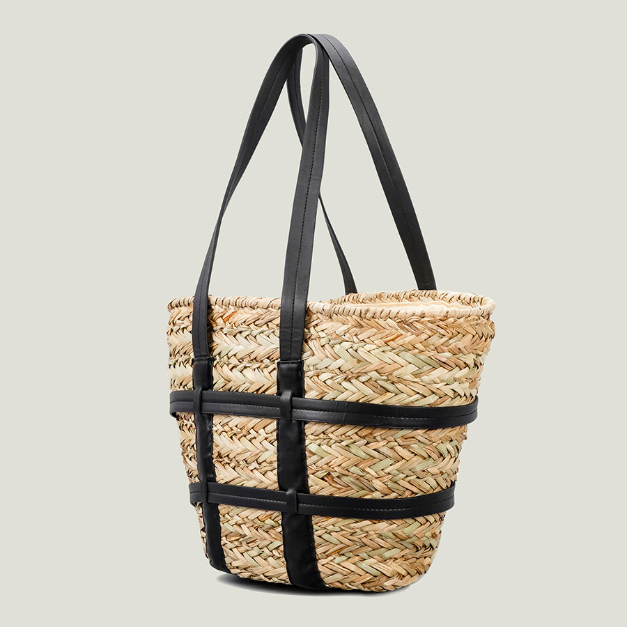 Women’s Strap Trimmed Woven Travel Tote image 3