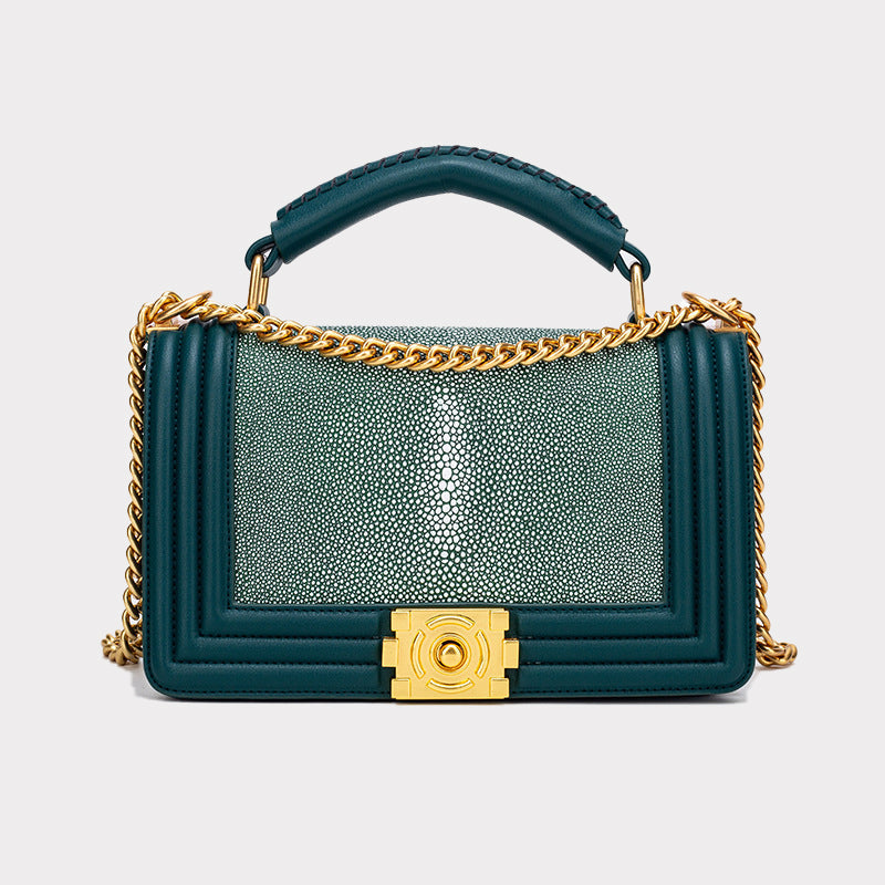 Women’s Leather Top Handle Chains Crossbody Bags image 3