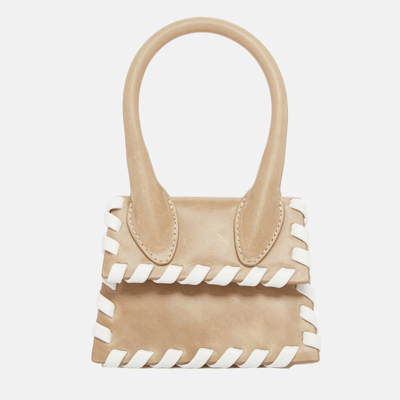 Women’s Braided Trim Mini Top Handle Bags in Vegan Leather image