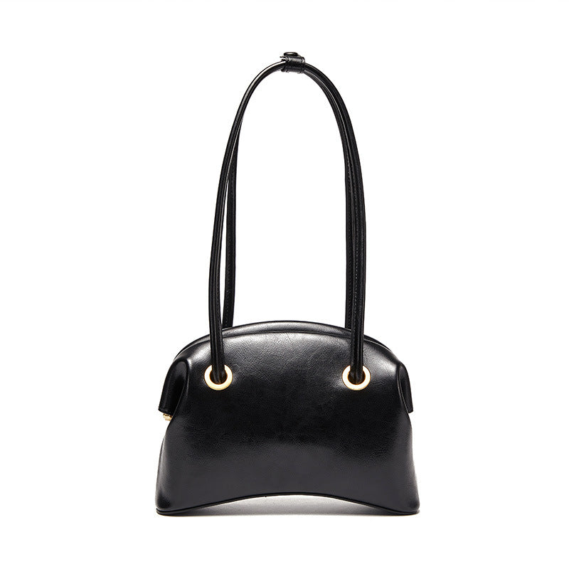 Women’s New Moon Shoulder Handbags in Oily Genuine Leather image 5