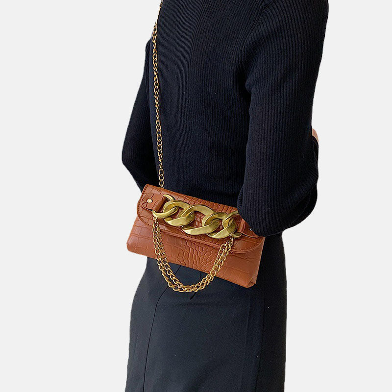 Women’s Croc Embossed Chains Waist Bags image 2