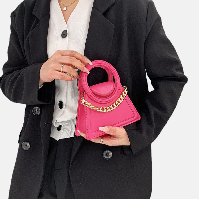 Women’s Mini Round Top Handle Handbags with Chains image 2