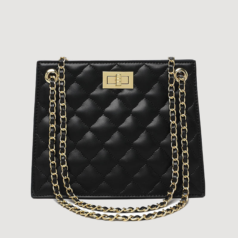 Women’s Quilted Convertible Chains Tote Bags in Vegan Leather image 2