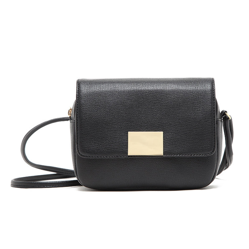 Women’s Black Flap Crossbody Bag in Vegan Leather image