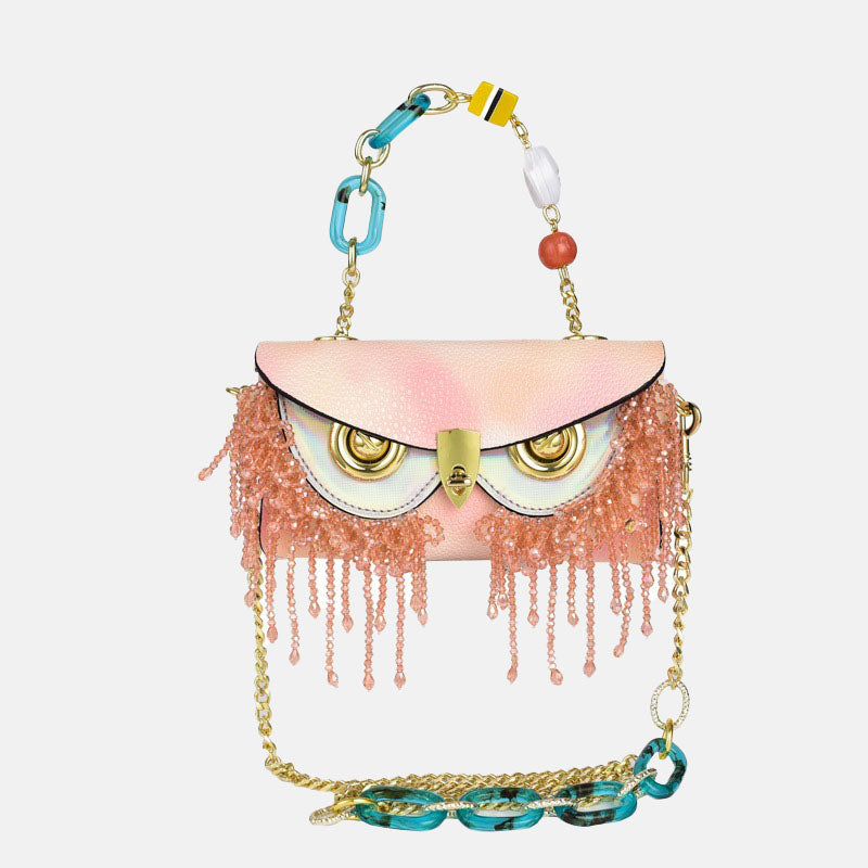 Women’s Dye Beaded Owl Evening Bags in Genuine Leather image 5